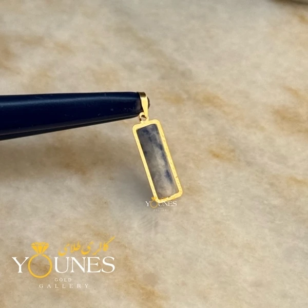 آویز طلا سنگ سودالیت ابی